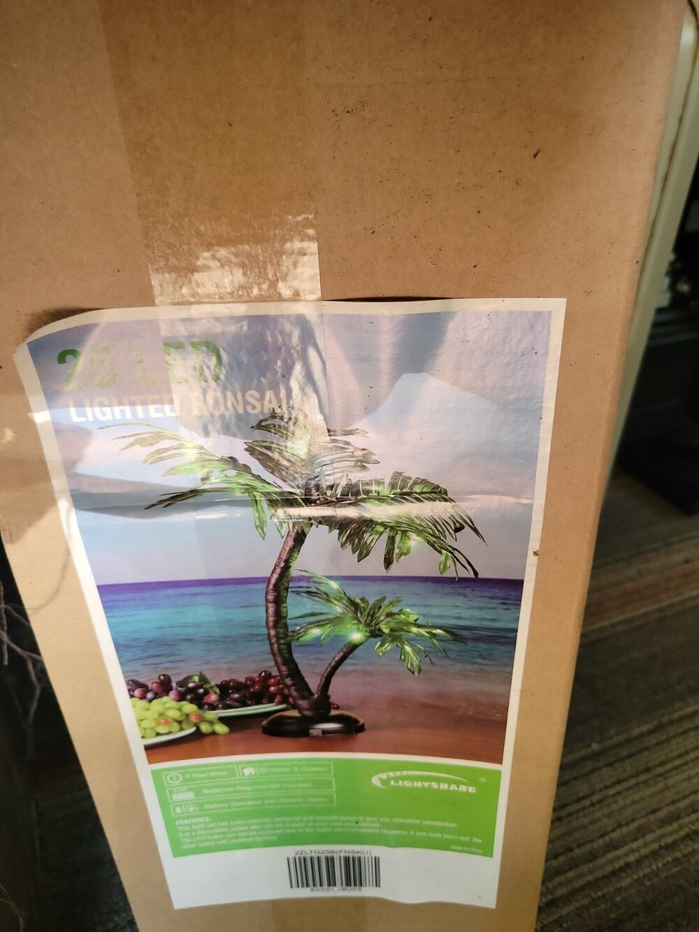 24Inch Palm Tree Bonsai Light 25 LED Table Top Lamp Artificial Tree Desk Deco...